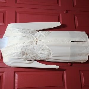 EUC Vintage Anne French Sz14 Elegant Off-White/cream 3pcs Embroidered Pants Set.